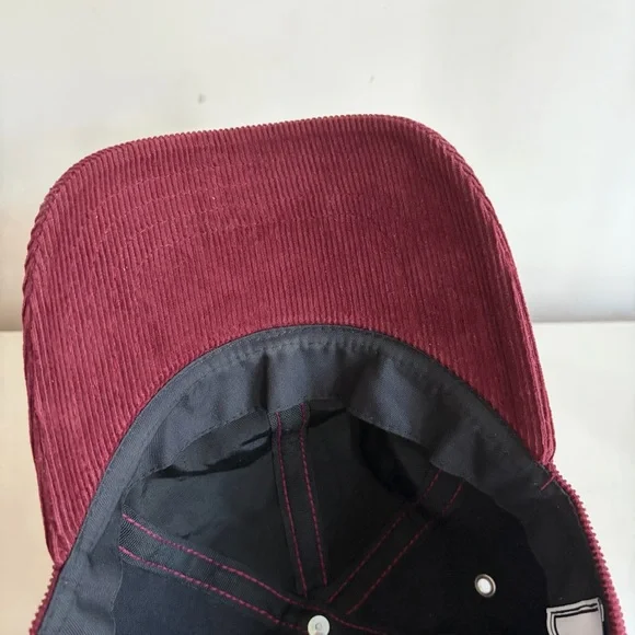 AMI de Coeur Paris Alexandre Mattiussi Baseball Cap Burgundy Corduroy Velvet Hat